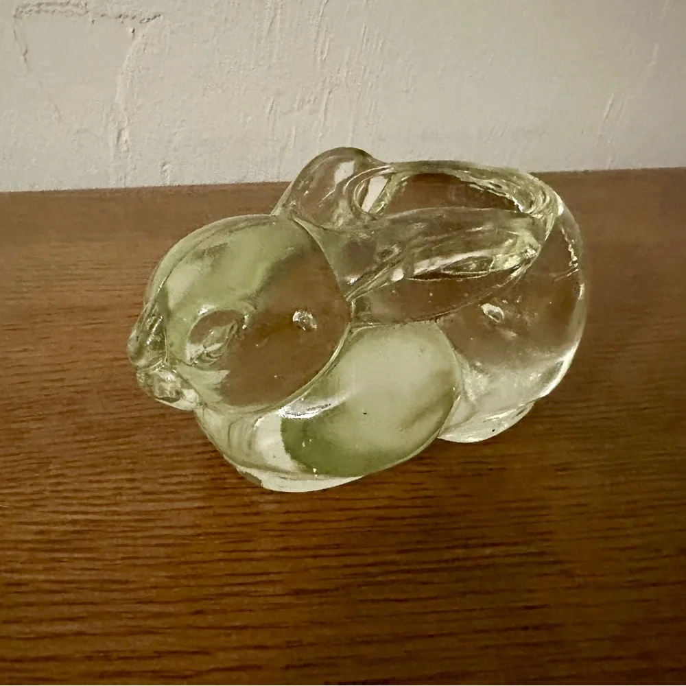 Vintage Glass Bunny Tea-light Holder.